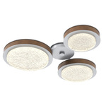 Iris Hub & Spoke Ceiling Light - Classic Silver / Nutmeg Leather