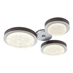 Iris Hub & Spoke Ceiling Light - Classic Silver / Cocoa Leather