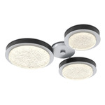 Iris Hub & Spoke Ceiling Light - Classic Silver / Licorice Leather