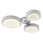 Iris Hub & Spoke Ceiling Light - Classic Silver / Light Oak Wood