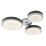 Iris Hub & Spoke Ceiling Light - Classic Silver / Dark Oak Wood