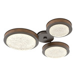 Iris Hub & Spoke Ceiling Light - Flat Bronze / Nutmeg Leather