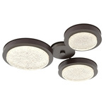 Iris Hub & Spoke Ceiling Light - Flat Bronze / Cocoa Leather