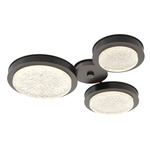 Iris Hub & Spoke Ceiling Light - Flat Bronze / Licorice Leather