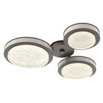 Iris Hub & Spoke Ceiling Light - Flat Bronze / Light Oak Wood