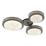 Iris Hub & Spoke Ceiling Light - Flat Bronze / Ash Wood
