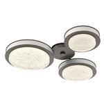 Iris Hub & Spoke Ceiling Light - Flat Bronze / Salt White