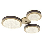 Iris Hub & Spoke Ceiling Light - Gilded Brass / Cocoa Leather
