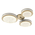 Iris Hub & Spoke Ceiling Light - Gilded Brass / Light Oak Wood