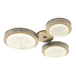 Iris Hub & Spoke Ceiling Light - Gilded Brass / Ash Wood