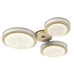Iris Hub & Spoke Ceiling Light - Gilded Brass / Salt White