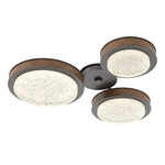 Iris Hub & Spoke Ceiling Light - Graphite / Nutmeg Leather