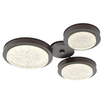 Iris Hub & Spoke Ceiling Light - Graphite / Cocoa Leather