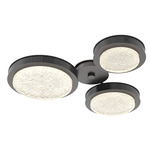 Iris Hub & Spoke Ceiling Light - Graphite / Dark Oak Wood