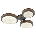 Iris Hub & Spoke Ceiling Light - Matte Black / Nutmeg Leather