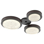 Iris Hub & Spoke Ceiling Light - Matte Black / Cocoa Leather