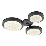 Iris Hub & Spoke Ceiling Light - Matte Black / Licorice Leather
