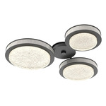 Iris Hub & Spoke Ceiling Light - Matte Black / Light Oak Wood