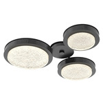 Iris Hub & Spoke Ceiling Light - Matte Black / Dark Oak Wood