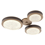 Iris Hub & Spoke Ceiling Light - Novel Brass / Cocoa Leather