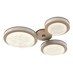 Iris Hub & Spoke Ceiling Light - Novel Brass / Light Oak Wood