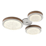 Iris Hub & Spoke Ceiling Light - Salt White / Nutmeg Leather