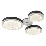 Iris Hub & Spoke Ceiling Light - Salt White / Licorice Leather