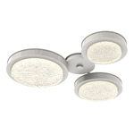 Iris Hub & Spoke Ceiling Light - Salt White / Light Oak Wood
