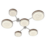 Iris Hub & Spoke Ceiling Light - Beige Silver / Nutmeg Leather