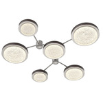 Iris Hub & Spoke Ceiling Light - Beige Silver / Cocoa Leather