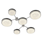 Iris Hub & Spoke Ceiling Light - Beige Silver / Licorice Leather