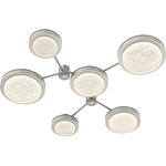 Iris Hub & Spoke Ceiling Light - Beige Silver / Light Oak Wood