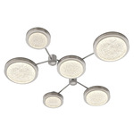 Iris Hub & Spoke Ceiling Light - Beige Silver / Ash Wood