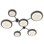 Iris Hub & Spoke Ceiling Light - Matte Black / Nutmeg Leather
