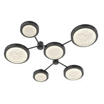 Iris Hub & Spoke Ceiling Light - Matte Black / Licorice Leather