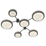 Iris Hub & Spoke Ceiling Light - Matte Black / Ash Wood