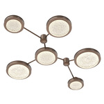 Iris Hub & Spoke Linear Ceiling Light - Burnished Bronze / Matching Panel