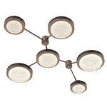 Iris Hub & Spoke Linear Ceiling Light - Burnished Bronze / Licorice Leather