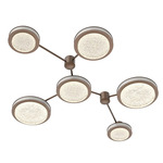 Iris Hub & Spoke Linear Ceiling Light - Burnished Bronze / Salt White