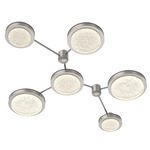 Iris Hub & Spoke Linear Ceiling Light - Beige Silver / Matching Panel