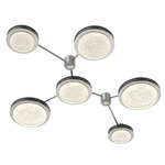 Iris Hub & Spoke Linear Ceiling Light - Beige Silver / Matte Black