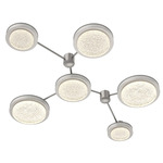 Iris Hub & Spoke Linear Ceiling Light - Beige Silver / Salt White