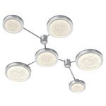 Iris Hub & Spoke Linear Ceiling Light - Classic Silver / Matching Panel