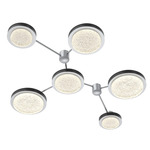 Iris Hub & Spoke Linear Ceiling Light - Classic Silver / Licorice Leather