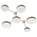 Iris Hub & Spoke Linear Ceiling Light - Classic Silver / Matte Black