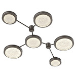 Iris Hub & Spoke Linear Ceiling Light - Flat Bronze / Matching Panel