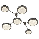 Iris Hub & Spoke Linear Ceiling Light - Flat Bronze / Matte Black