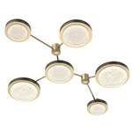 Iris Hub & Spoke Linear Ceiling Light - Gilded Brass / Matte Black