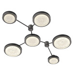 Iris Hub & Spoke Linear Ceiling Light - Graphite / Licorice Leather