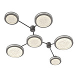 Iris Hub & Spoke Linear Ceiling Light - Graphite / Salt White